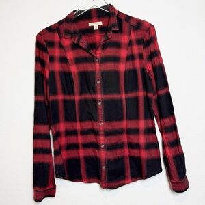 Burberry Brit Red Plaid Button Front Shirt